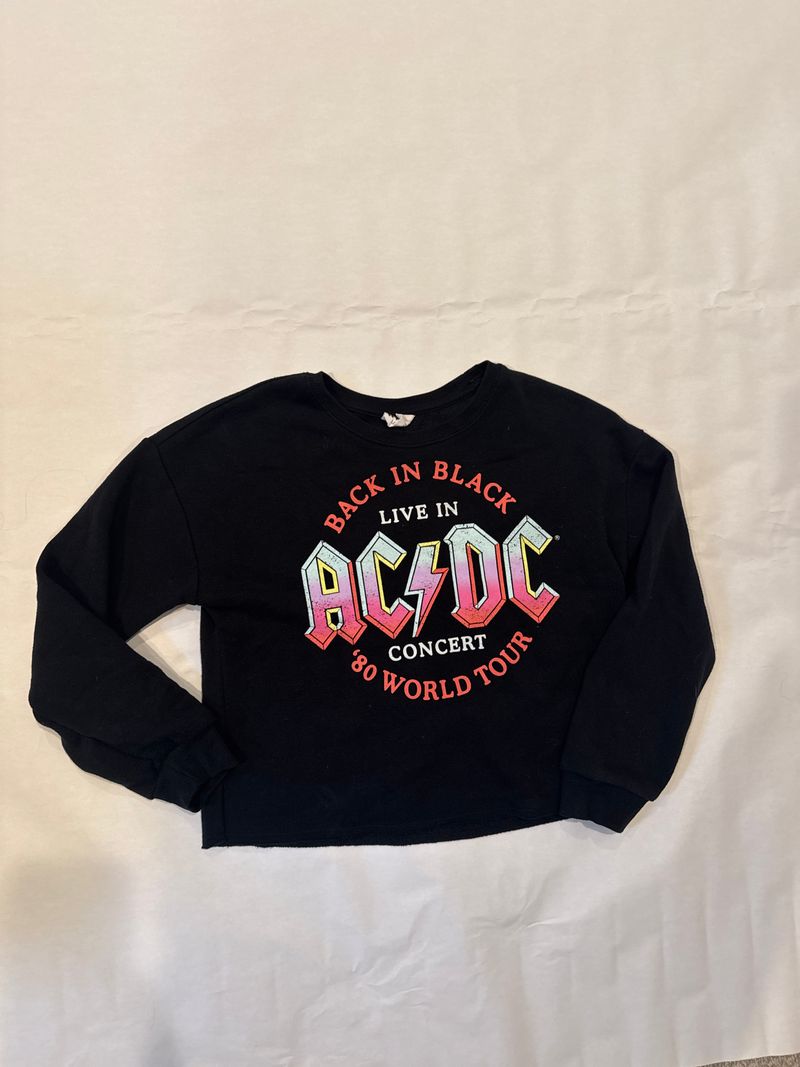 AC/DC crop black sweatshirt Guc 10
