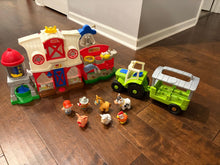 Load image into Gallery viewer, Fisher Price Little People Barn &amp; Tractor w/sounds 2 farmers, horse, pig, cow, chicken, sheep Figures and Animals

