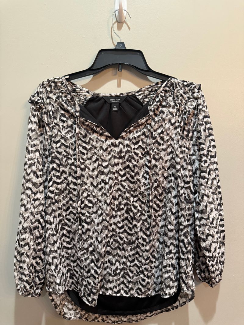 3/4 sleeve top Simply Vera  Women's - XS