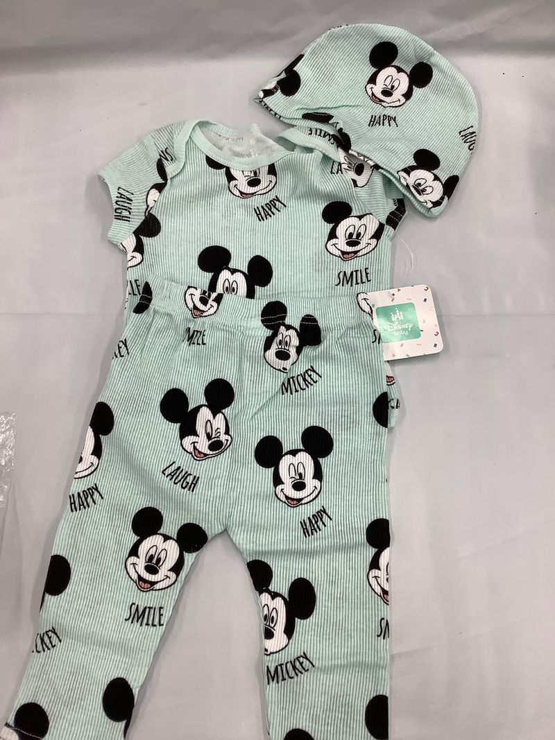 Disney Baby NWT Disney Size 6-9 mo Mickey 3 piece set onesie, pants, hat 6 Months