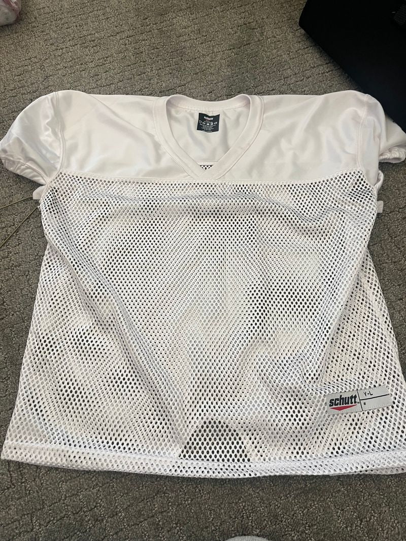 Schutt Youth Lg white mesh practice jersey