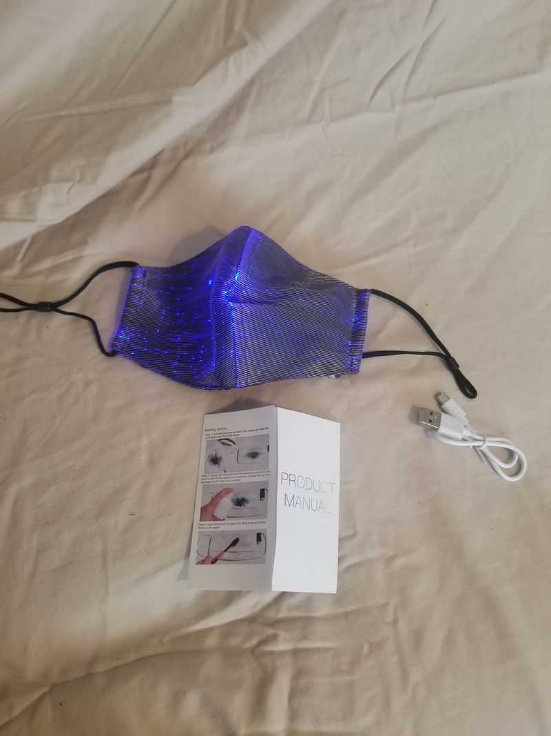 Louisville zoo light up mask adjustable Rechargable light up mask red green blue pink purple white teal f Accessories