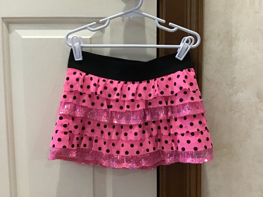 JUSTICE  Size 6 Pink/BlackSkort Size 6 Black & Pink Polka Dot Skort 6