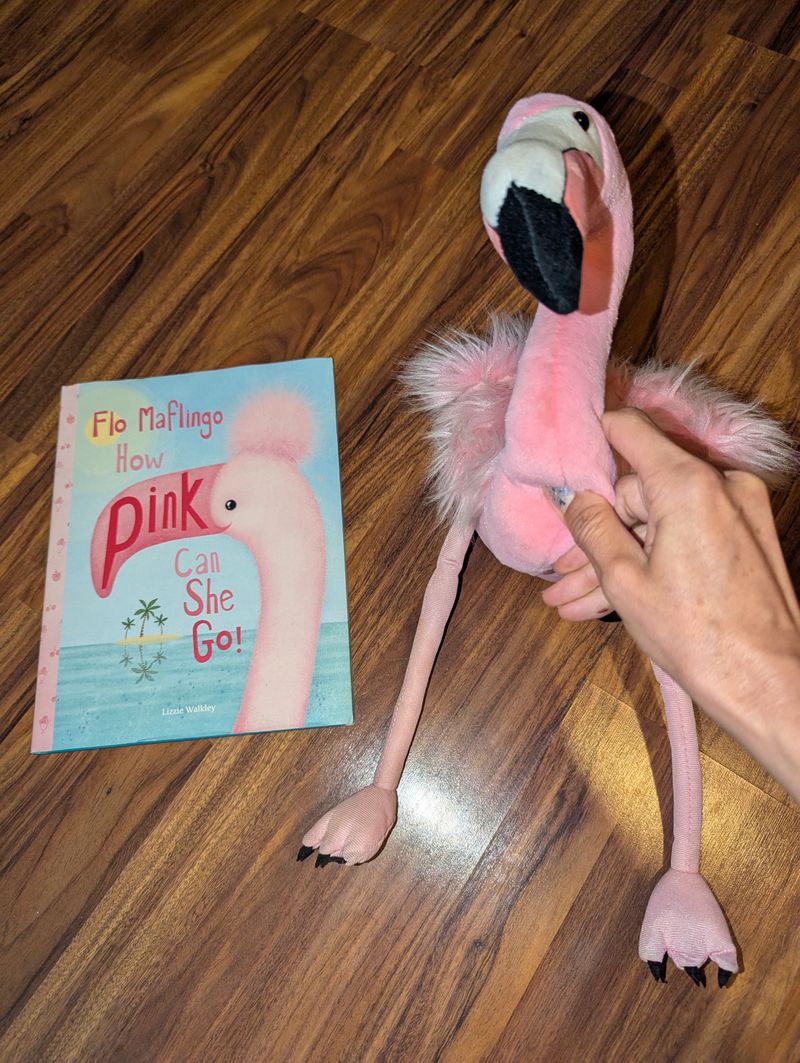 Wild Republic stuffed flamingo w Flo MaFlingo book Jellycat 