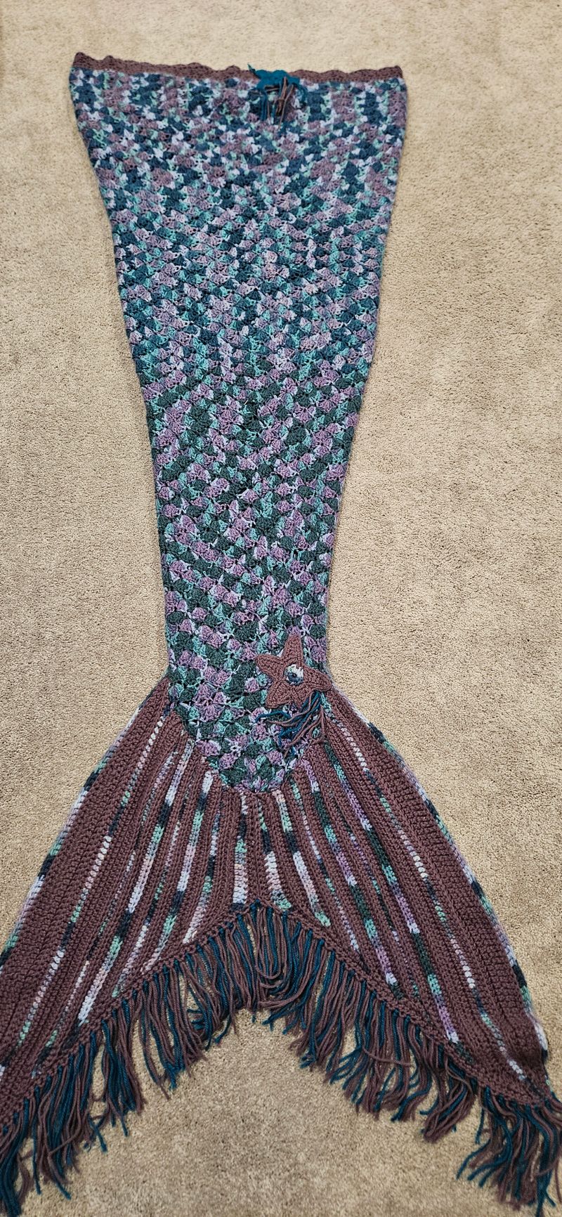 Handmade Crochet mermaid tail blanket 60