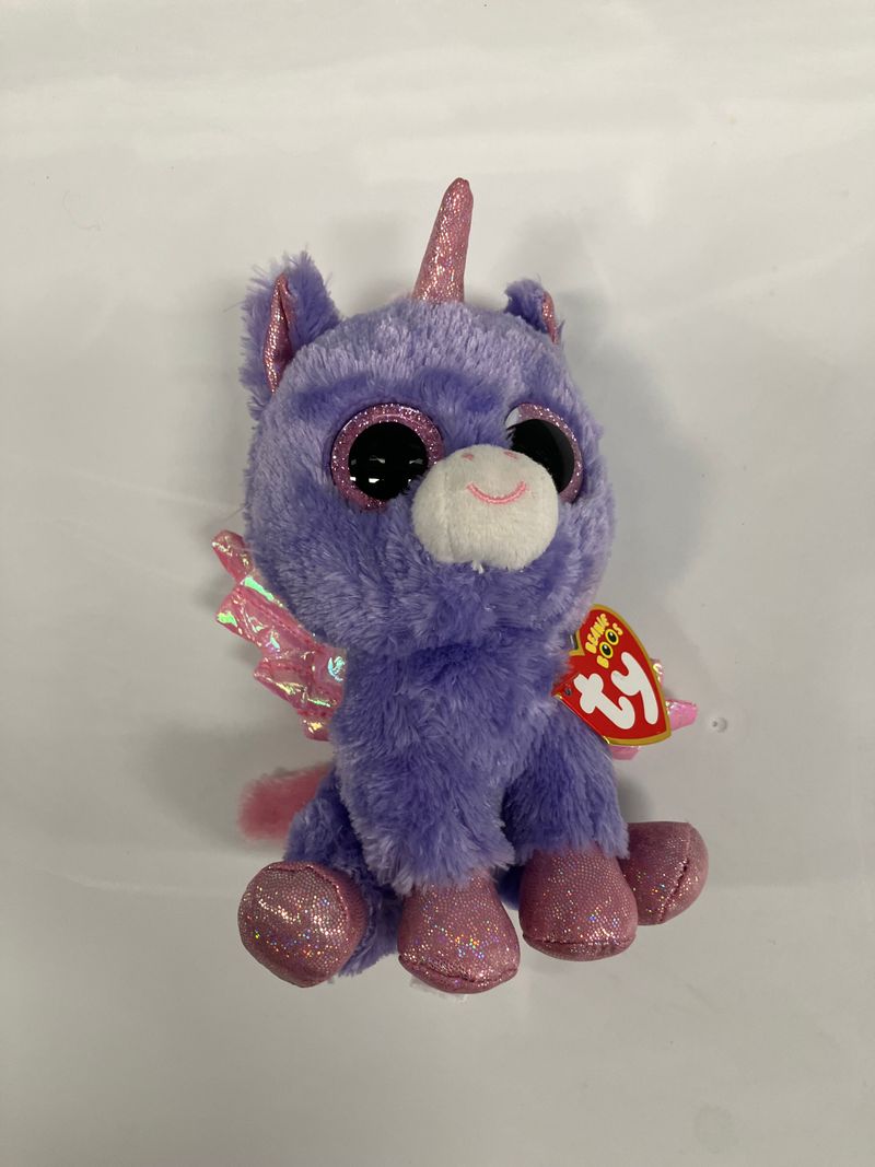 NEW! TY Athena Winged Unicorn Doll NWT Beanie Boo 6 inch Purple Mythical Soft Animal Plush Toys