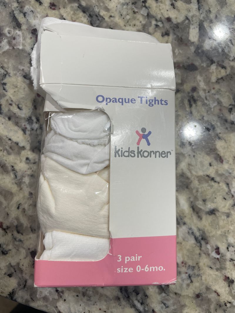 Kids korner 3 pair opaque tights 0-6 months 6 Months