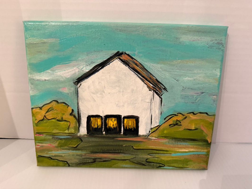 8 x 10 Oil on Canvas Tobacco barn artwork