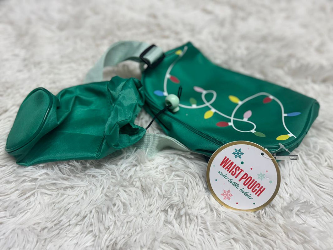 New Waist Pouch and Water Bottle Holder NWT Holiday Christmas Green