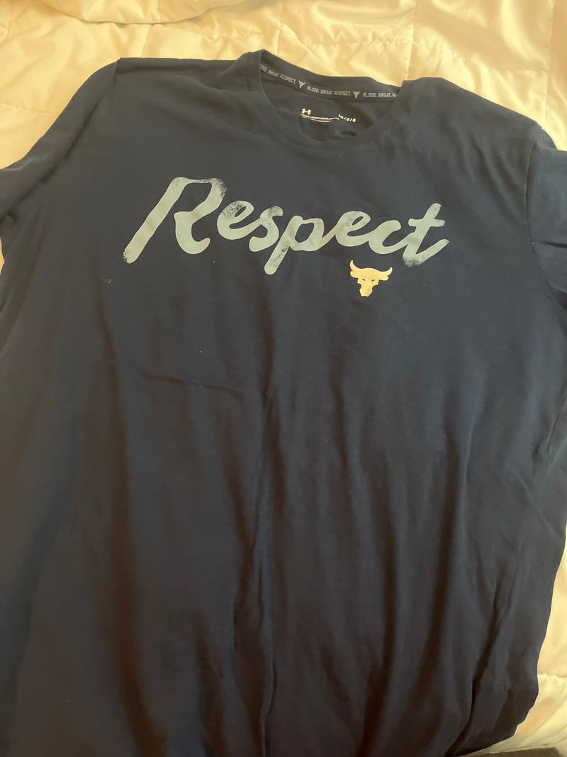 Under Armor The Rock EUC navy blue tshirt - smoke free home Men's - L