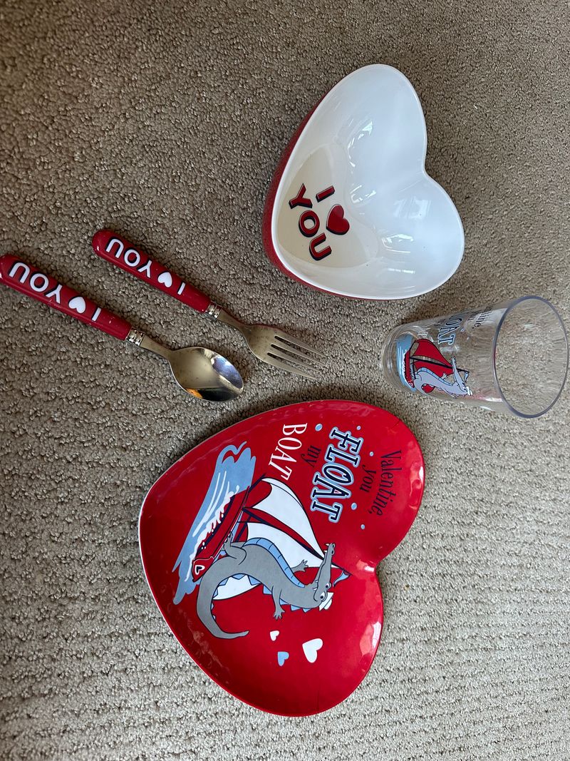 Pottery Barn Valentines Day set Red and white set