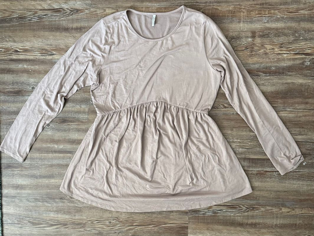 Mother bee Maternity Large, Light Purple Maternity and Nursing Long Sleeve Shirt, EUC Women's Large 12-14