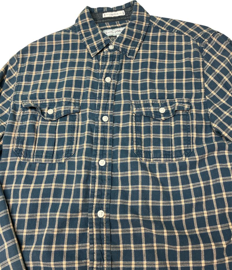 Pd&c Blue beige plaid long sleeve Men's - S