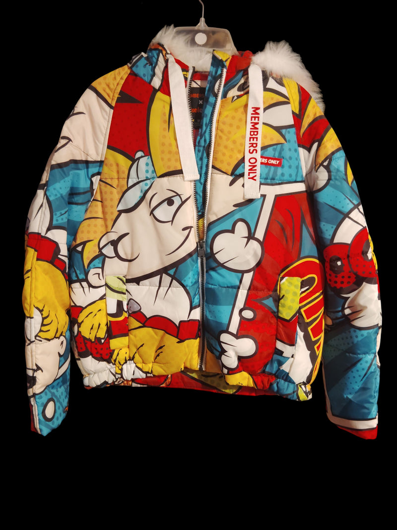 Rugrats coat members only brand the tag got ripped Off but NWOT size medium fur hood 14