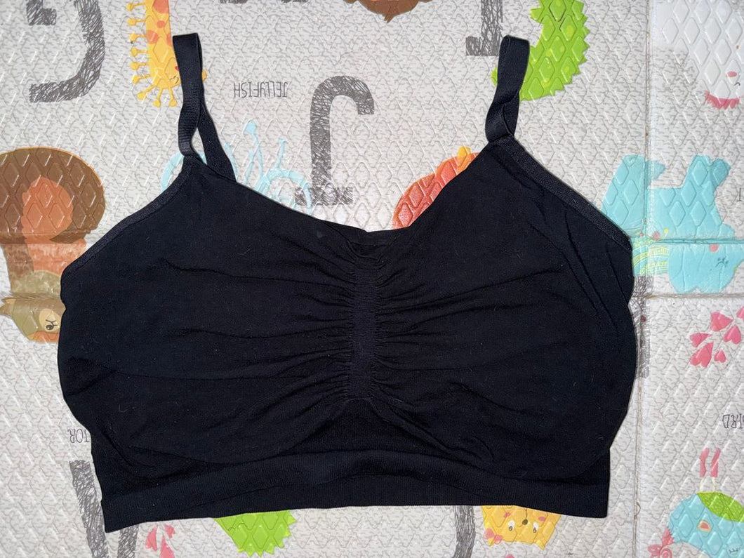 Kindred Bravely Bamboo Hands-Free Pumping Bra EUC-2X/Super Busty/I-K/Hands-Free Pumping Lounge/Sleep Bra-Black Women's XXL 18
