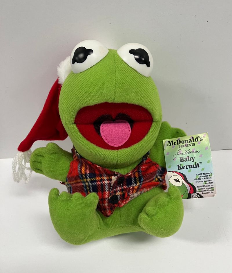 NEW! Muppets Christmas Baby Kermit Doll Jim Henson- McDonald Collector Holiday Plush Animal Plush Toys