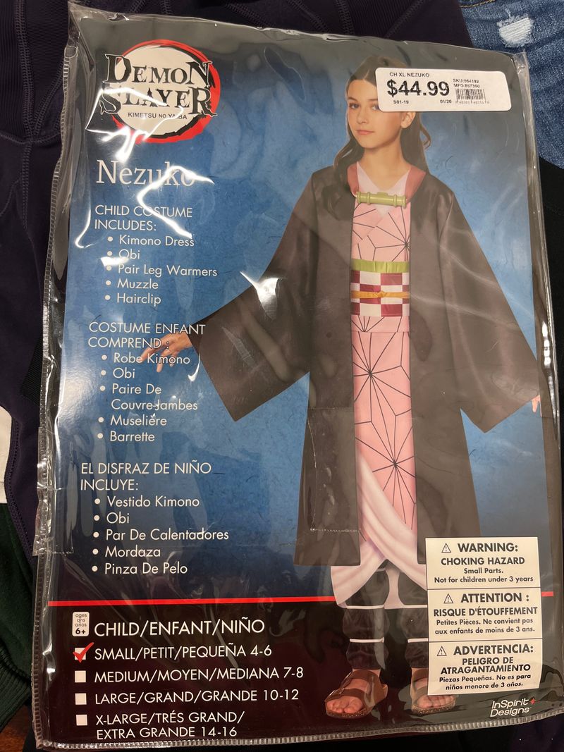 Demon Slayer, size YS 4/6, Nezuko costume, NWT 7