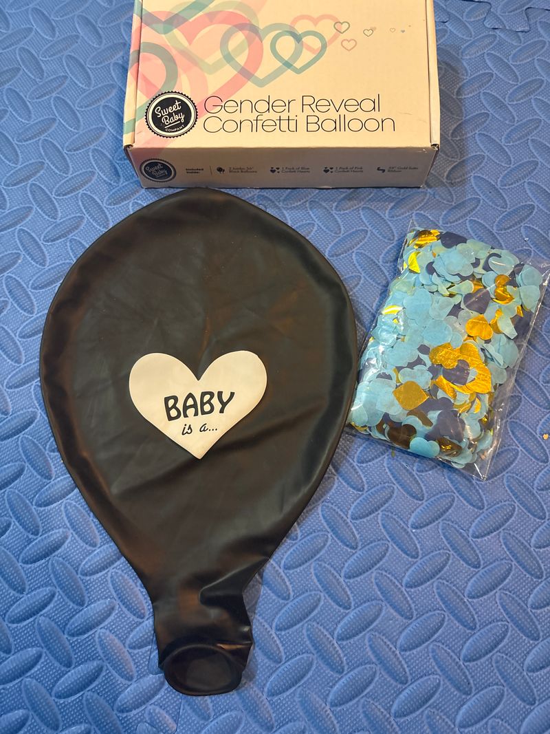Sweet Baby Gender reveal balloon and confetti for a boy only! Accessories