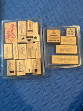Load image into Gallery viewer, Stampin Up 22 Stampin Up holiday and message greetings stamps
