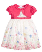 Load image into Gallery viewer, NWT Blueberi Blvd 2 piece floral dress &amp; shrug Retail $58, lined, zip closure back 3T
