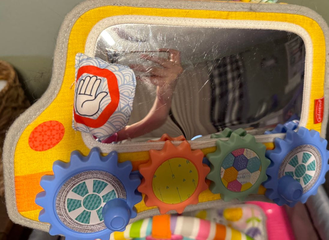 Tummy Time Toy Two sided tummy time toy. One side has a mirror, other photos Infant