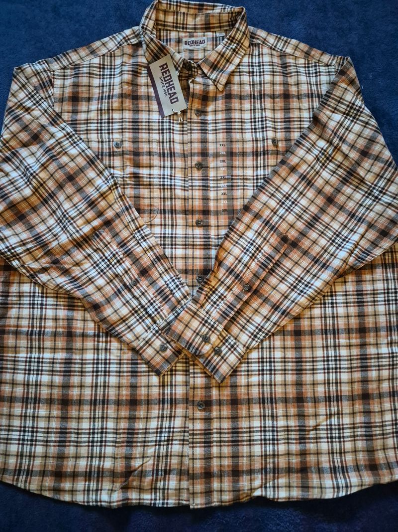 Redhead Long sleeve plaid brown mens shirt NWT Men's - XXL