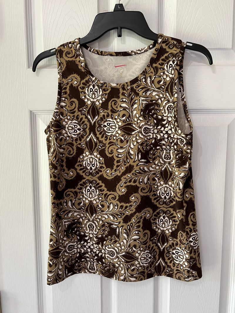 Athleta Brown print sleeveless with stretch SMR Women's - M