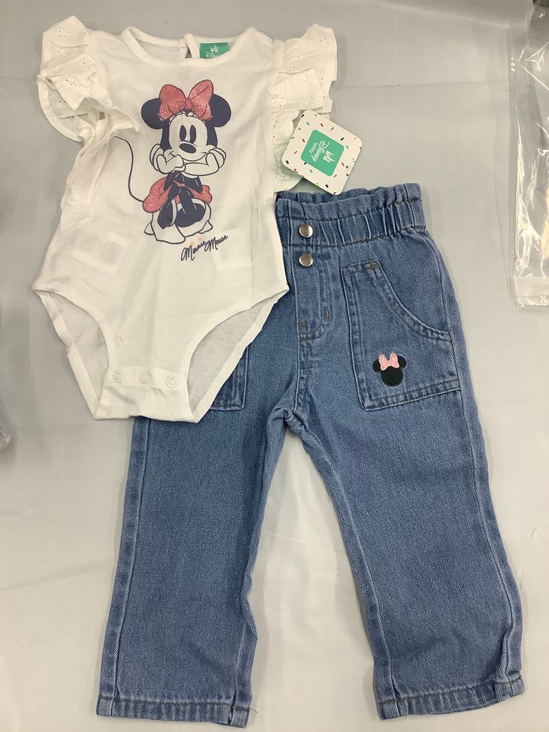 Disney Baby NWT Disney Baby Size 12M Minnie 2 pc bodysuit, jeans 12 Months