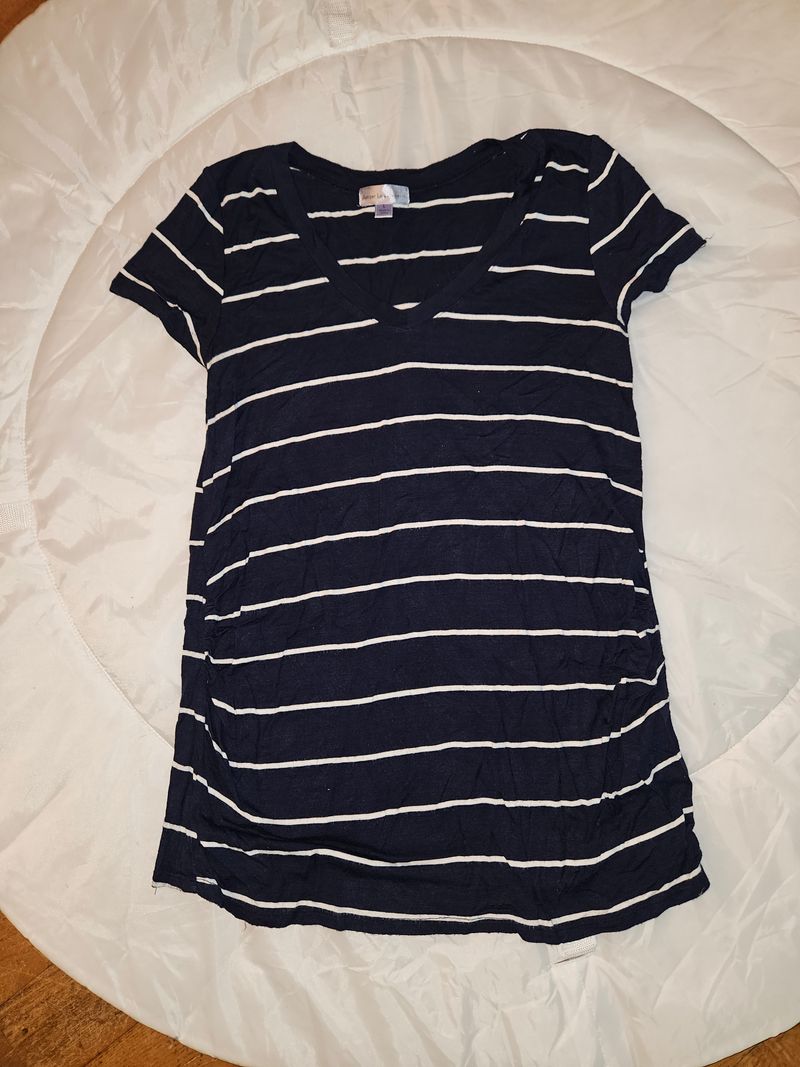 Juniper ln Navy striped shirt size large Women's Large 12-14