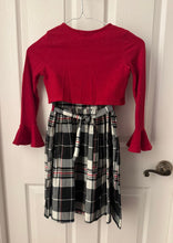 Load image into Gallery viewer, Bonnie Jean Holiday Dress with shrug Like New! Red/black size 7 girls holiday dress w/shrug, orig.$58 7
