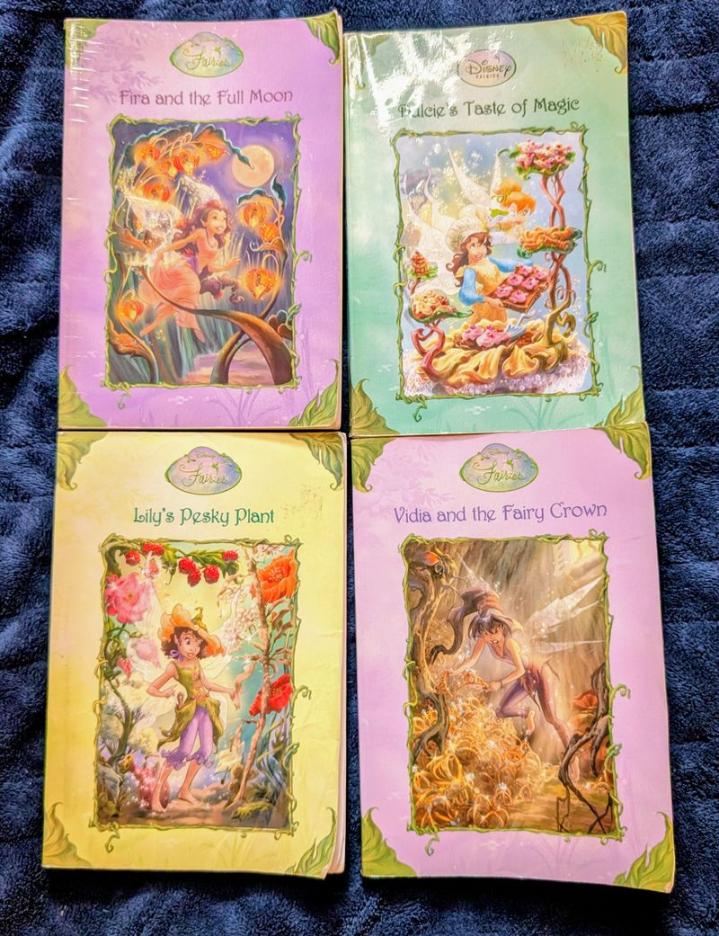 4 Disney Fairies books Fira, Dulcie, Lily, Vidia Youth Chapter Book