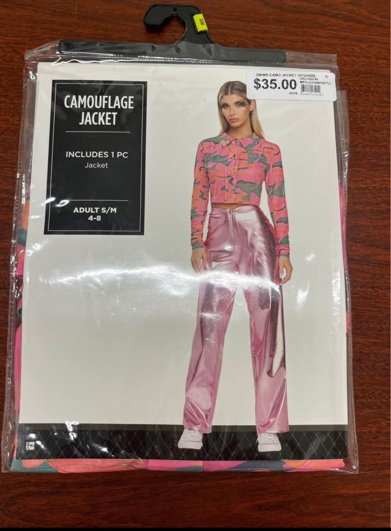 Jacket, S/M, pink camouflage, NWT  Adult