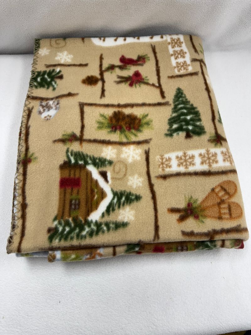 Woodland Theme Throw Fleece Oversized Blanket