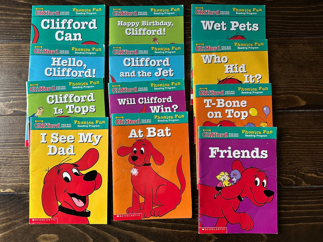 12 Clifford the Big Red Dog readers Phonics Fun Reading Program Early Reader