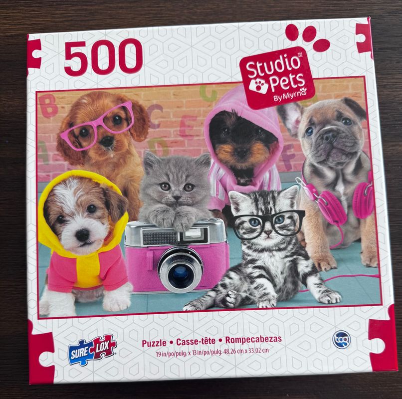 500 pieces Cute cat and dog puzzle