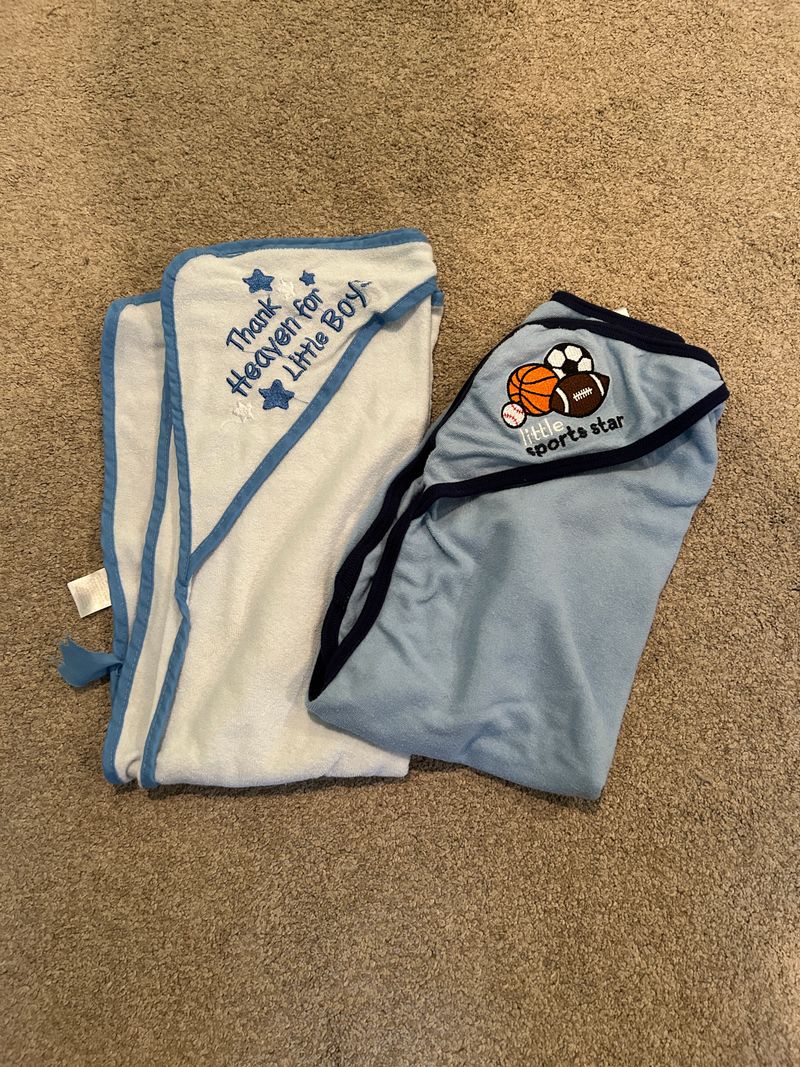 Bath Towel Set of 2 Boys Bath Towels-Sports, Thank Heaven for Little Boys Bathing