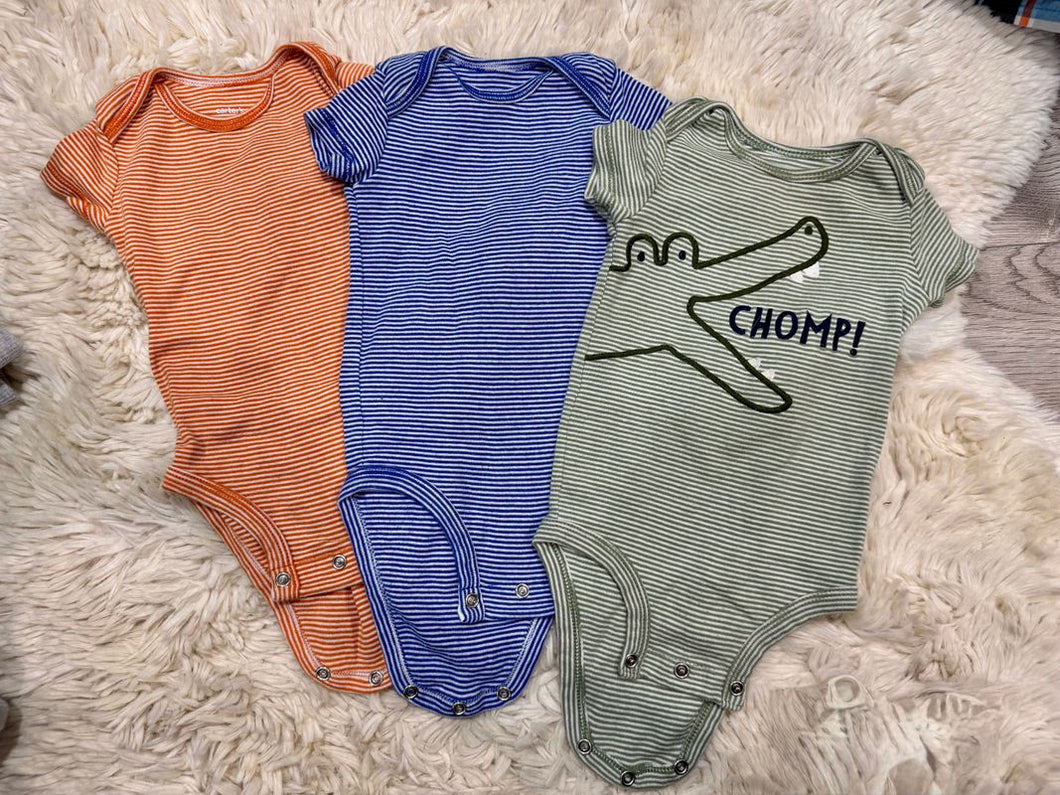 3 striped onesies  6 Months
