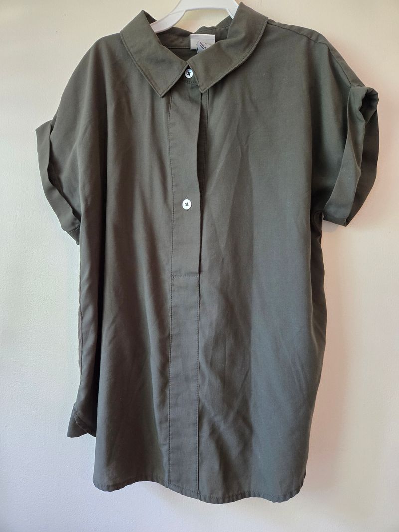 A new day Nice green blouse cotton tee fabric on the back comfortable no wr Women's - XS