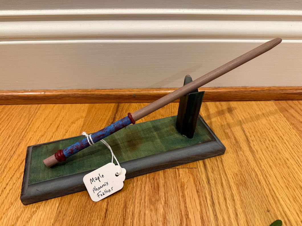 Handcarved and Handpainted Wooden Magic Wand great gift for Harry Potter fan, stand not included Pretend Toy