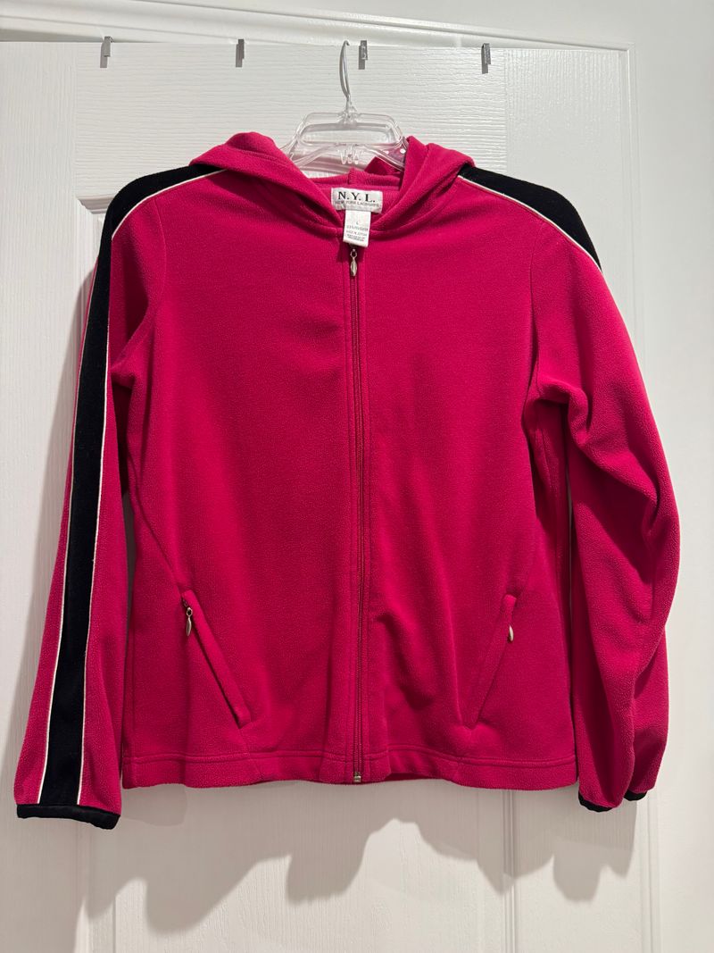 New York Laundry Berry Blast 100% Polyester Hooded Jacket Women's - L