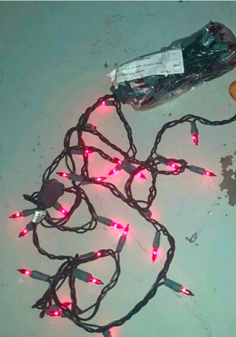 2 strands red Christmas lights 1 still new in package never used either just lit for display her
