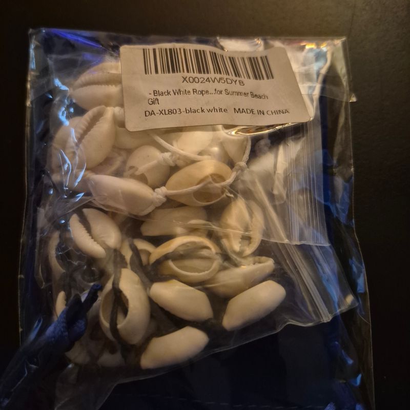 Womens Necklace Set 1 black rope, 1 white rope shell necklace set NIB