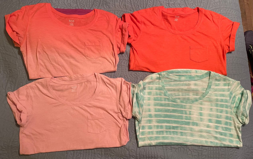 A.N.A. Set of four tshirts, all have front pocket except for blue one Women's - S