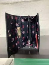 Load image into Gallery viewer, Harveys Black wallet with scull with bow and cross bones
