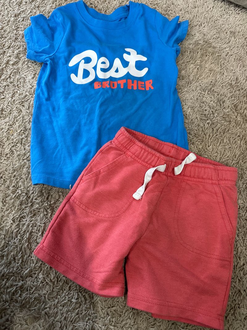 Cat & Jack Short sleeve brother outfit 3T