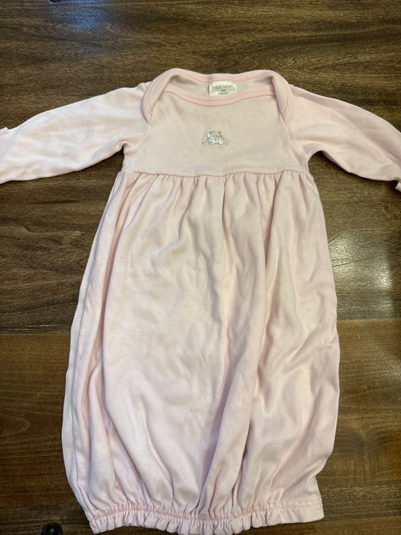 Bright Future Kitten gown, 3M GUC, pink, kitten, embroidery 3 Months