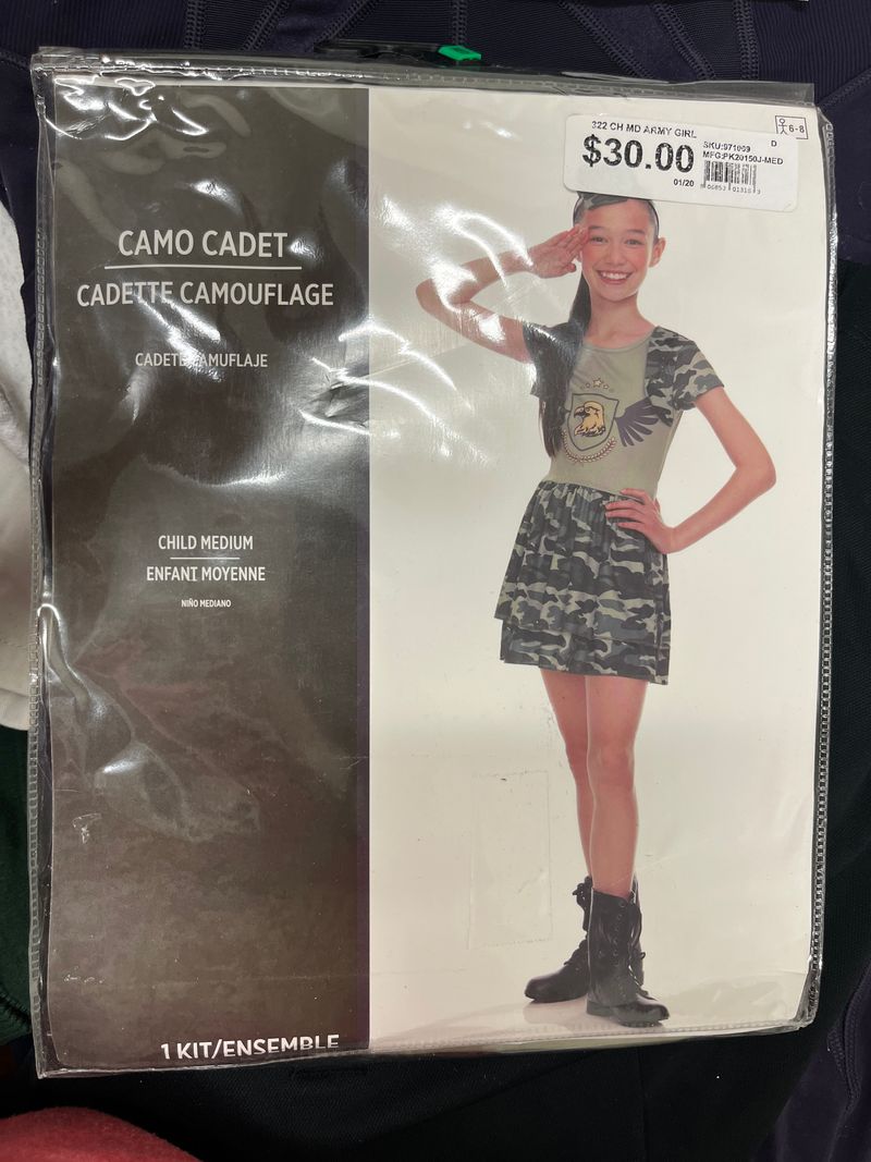 Camo Cadet, YM, camouflage army outfit, NWT 8