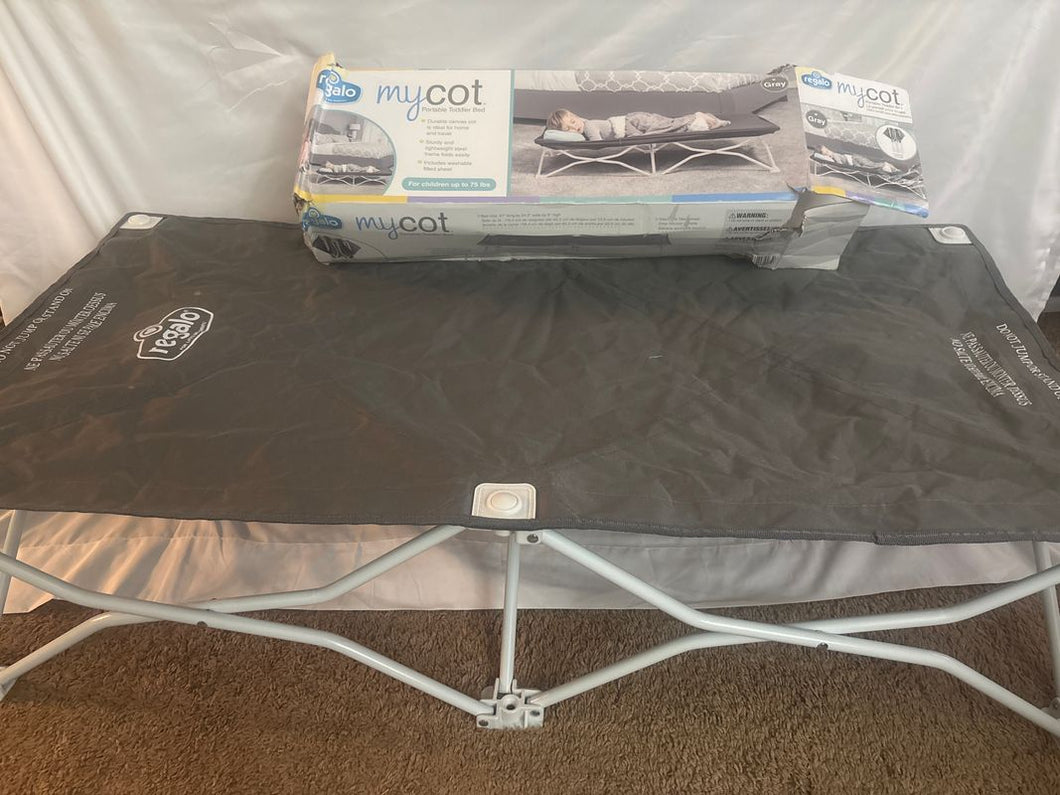 My Cot grey Portable travel cot up to 75 lbs Toddler