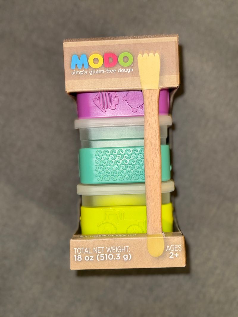 Modo. New! Gluten free dough to play with.  Educational
