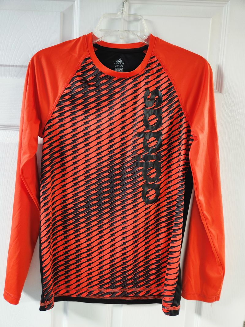 Adidas Long sleeve orange jersey shirt 14
